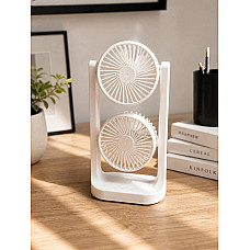 Вентилятор настільний подвійний Desktop Fan (акумуляторний портативний USB Type-C)