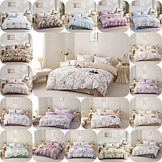 Опт Комплект постільної білизни Євро розмір «L&M Home Textiles» мокра бавовна (мікс квіткових принтів) на opt7km.net.ua