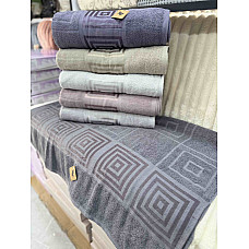 Опт Рушник махровий для сауни та бані «L&M Home Textiles» Грецький візерунок (велетень 90х180 см, мікс пастельних кольорів) на opt7km.net.ua