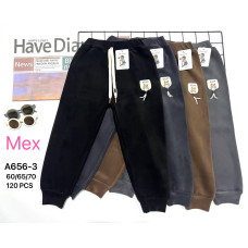 Дитячі теплі штани A656-3. Зима, на хутрі, з манжетами. Розміри 60/65/70.