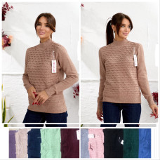 Жіночий кашеміровий светр (гольф). Тепла Універсал модель 46–48. Осінь/Зима. Стильний візерунок. Мікс кольорів. ОПТ: пачка 10 шт. Opt7km.
