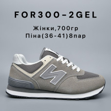 Жіночі кросівки FOR300-GEL. Легка піна, зручна підошва. Розмір 36–41, упаковка 8 пар. Модель у кількох стильних кольорах.
