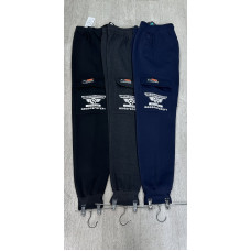 Чоловічі трикотажні брюки з байки. Розміри: M–4XL. Комфортна посадка, манжети внизу, накладна кишеня з принтом. Упаковка: 5 шт., один колір.