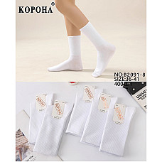 Жіночі високі білі шкарпетки КОРОНА, код B2091-8, розмір 36-41
