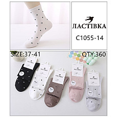 Жіночі короткі парфумовані шкарпетки Ластівка «Аромат» у рубчик, код C1101-3, розмір 37-41