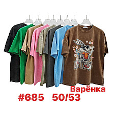 Жіноча футболка , ефект "варьонка" розмір 50-52, бавовна, опт