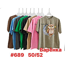 Жіноча футболка , ефект "варьонка" розмір 50-52, бавовна, опт