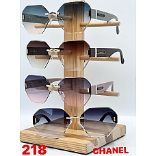 Окуляри сонцезахисні 218, жіночі, восьмигранні, безоправні, Chanel style, градієнт, опт