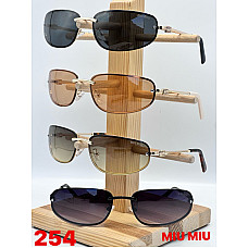 Окуляри сонцезахисні 254, жіночі, овальні, безоправні, Miu Miu style, градієнт, опт