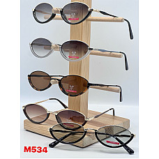 Окуляри сонцезахисні M534, жіночі, овальні, металева оправа, градієнт, класичний стиль, опт