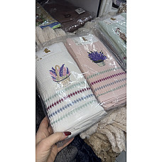 Рушники кухонні вафельні, набір 12 шт., розмір 40x60 см, натуральна бавовна, мікс кольорів, опт