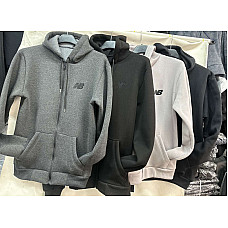 Кофта чоловіча тепла худі на блискавці New Balance (46-54 рр.) турецький трикотаж на флісі