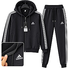 Спортивний костюм чоловічий теплій на флісі Adidas Лакост (розміри 46-54)