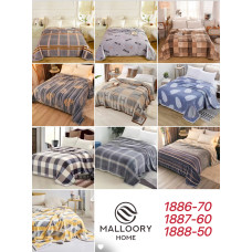 Плед велсофт Malloory Home, розмір 200*230 см, асорті дизайнів (клітинка, листя, принти), у фірмовій сумці