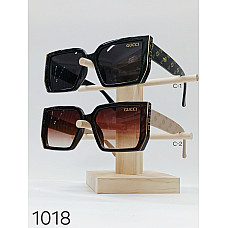 Жіночі сонцезахисні окуляри Gucci style, арт. 1018, золотиста окантовка, асорті кольорів, опт