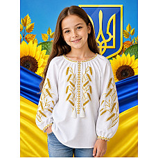 Блузка для дівчинки, тканина поплін, розміри 122-146