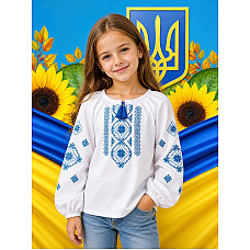 Блузка для дівчинки, тканина поплін, розміри 122-146