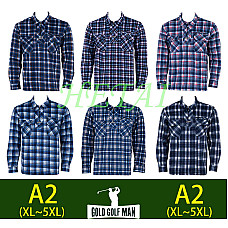 Сорочка чоловіча флісова в клітинку Gold Golf Man на блискавці (код A2) XL-5XL (ростовка 5 шт. мікс кольорів)