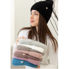 ОПТ! Шапка Жіноча Зимова В'язана (Ангора на Флісі) Тепла 56-58