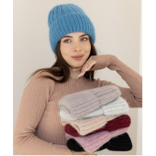 ОПТ! Шапка Жіноча Зимова В'язана (Ангора на Флісі) Тепла 56-58