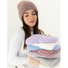ОПТ! Шапка Жіноча Зимова В'язана (Ангора на Флісі) Тепла 56-58