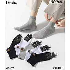 Чоловічі демісезонні шкарпетки Deoiros №7081, бавовняні, спортивний стиль, розмір 41-47, асорті, опт 600 шт.