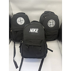 Міський спортивний рюкзак чорний з принтом Nike / Stone Island