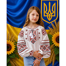 Дитяча блуза з натурального льону, розміри 104-146