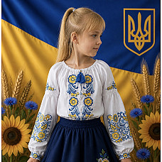 Блузка для дівчинки, тканина поплін, розміри 122-146