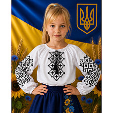 Блузка для дівчинки, тканина поплін, розміри 122-146