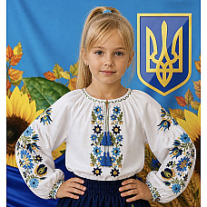 Блузка для дівчинки, тканина поплін, розміри 122-146