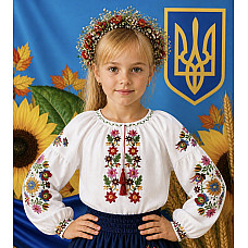 Блузка для дівчинки, тканина поплін, розміри 122-146