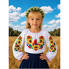 Блузка для дівчинки, тканина поплін, розміри 122-146