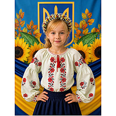 Блузка для дівчинки, тканина поплін, розміри 122-146