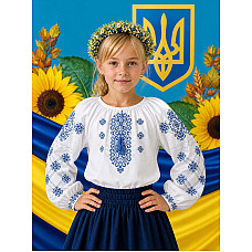 Блузка для дівчинки, тканина поплін, розміри 122-146