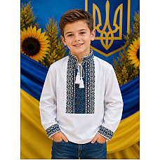 Вишиванка для хлопчика, тканина поплін, розміри на 7-12 років