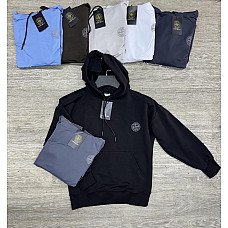 Худі підліткове дитяче Stone Island 2-нитка пеньє з подвійним капюшоном (код 217-2) 9-13 років (ростовка 5 шт.)