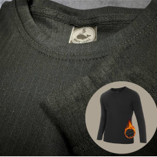 Чоловічий Термо-Лонгслів (Кофта). На ФЛІСІ. Тканина Рібана Рубчик. Чорний колір. Розміри S-3XL. Арт. Т-00685.