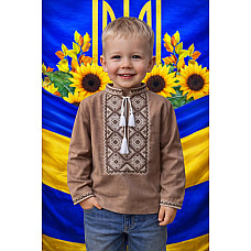 Дитяча вишиванка на хлопчика (Садочок), натуральний льон, 2-6 років