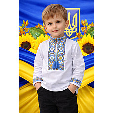 Дитяча вишиванка для хлопчика (Садочок), тканина поплін, розміри 2-6 років