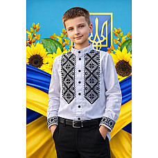 Вишиванка для хлопчика, тканина поплін, розміри 7-12 років (6 од.)