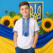Вишиванка для хлопчика, тканина поплін, розміри 6-12 років (7 од.)