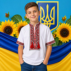 Вишиванка для хлопчика, тканина поплін, розміри 6-12 років (7 од.)