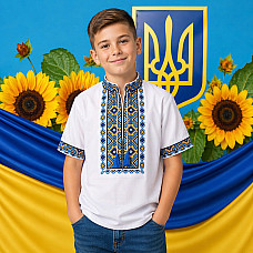 Вишиванка для хлопчика, тканина поплін, розміри 6-12 років (7 од.)