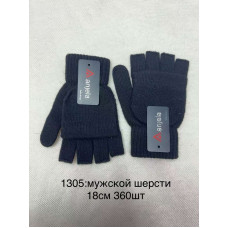 Чоловічі вовняні рукавички 18 см. Теплі, м’які, зручні. Упаковка — 12 шт, ящик — 360 шт. Кольори мікс. Практичні для зими.