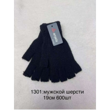 Чоловічі вовняні рукавички без пальців, 19 см. Теплі, практичні, зручні. Упаковка — 12 шт, ящик — 600 шт. Колір чорний.