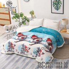 Тепла Ковдра/Покривало Овчина (Барашек). Розмір 200x230 см (Євро). Зимове. Упаковка: Новорічна Сумка. ОПТ Opt7km.
