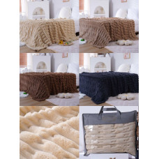 Преміум Плед/Ковдра Мікрофібра/БАМБУК. Розмір 200x230 см (Євро). Довгий ворс (5см). Стильний дизайн. ОПТ Opt7km.