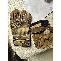 Чоловічі ТАКТИЧНІ Рукавички (Камуфляж). Утеплення ФЛІС. З посиленням. 12 пар в пачці. ОПТ Opt7km.