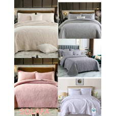 Комплект: Покривало велюр (6501-40) 200x230 см + 2 Наволочки (50x70 см). Теплий, М'який. ОПТ Opt7km.